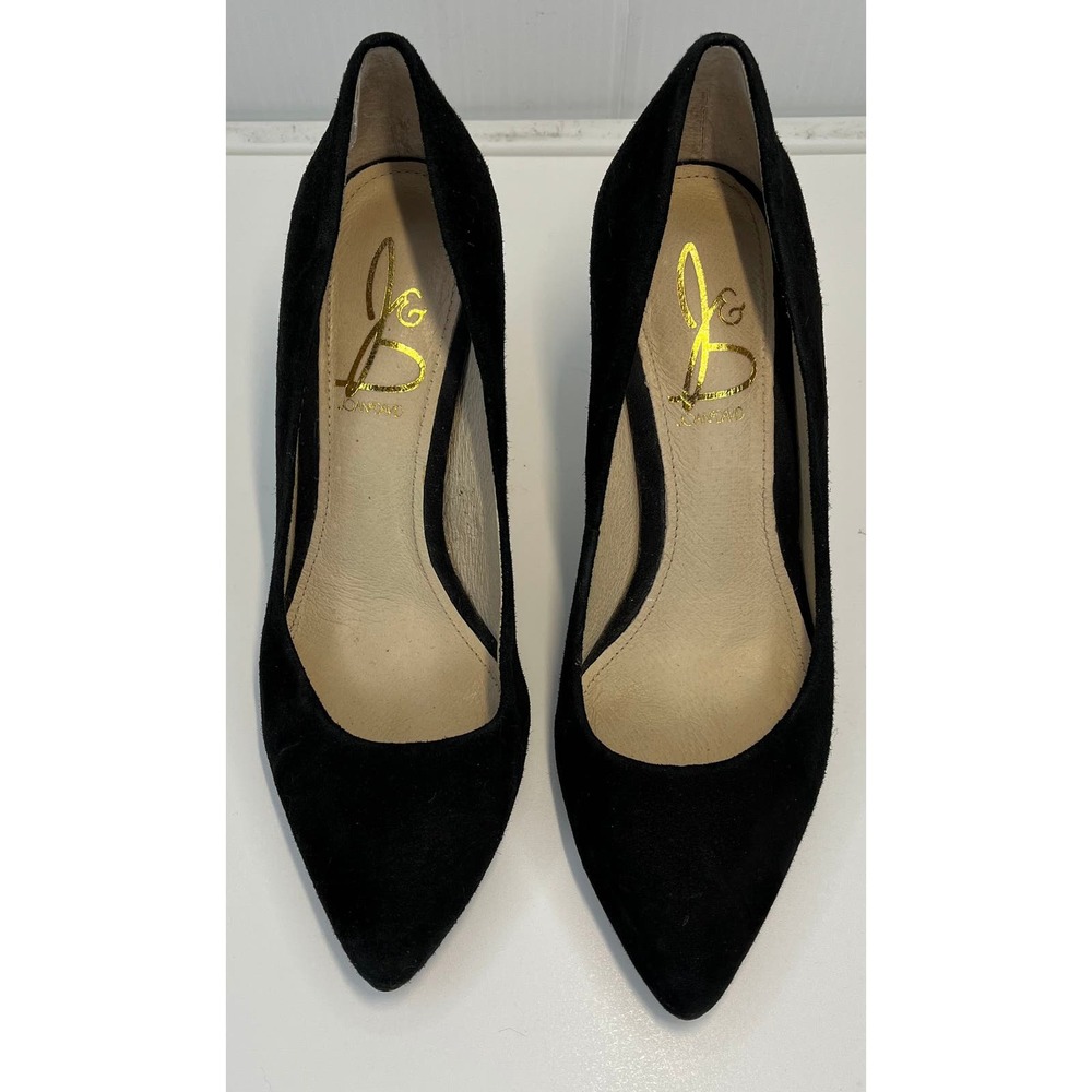 Joan & David Black Suede and Snakeskin Pumps Heels Women's Size 6
